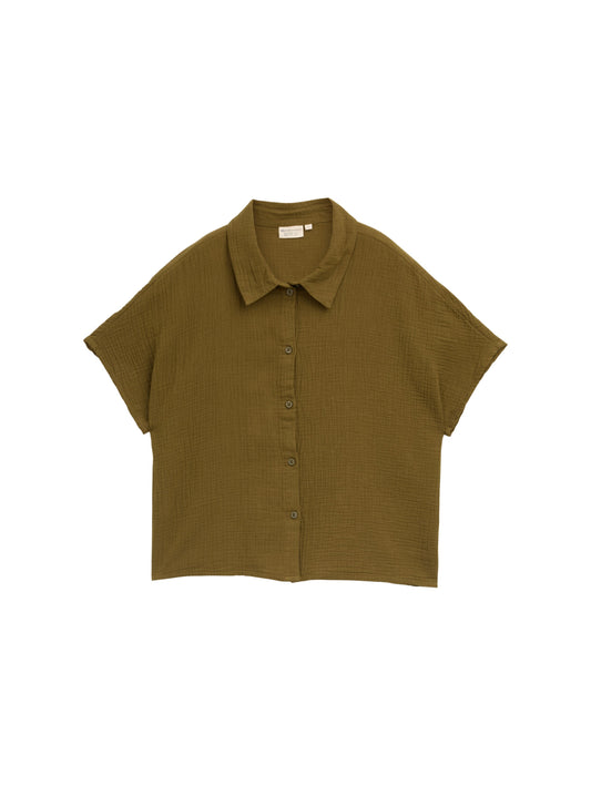 Boxy Fit Musselin Bluse