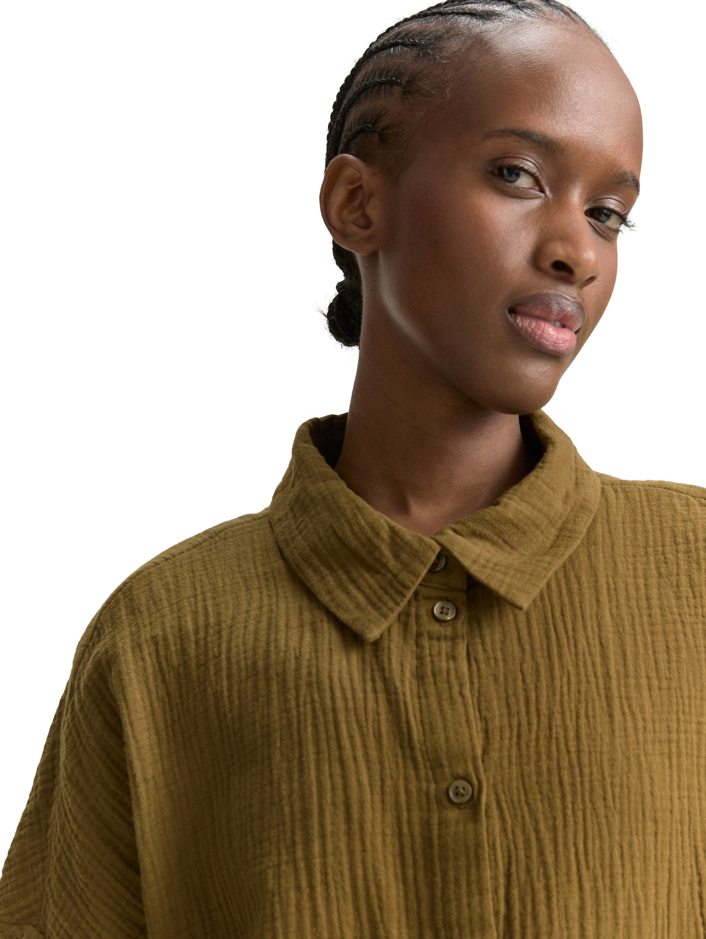 Boxy Fit Musselin Bluse