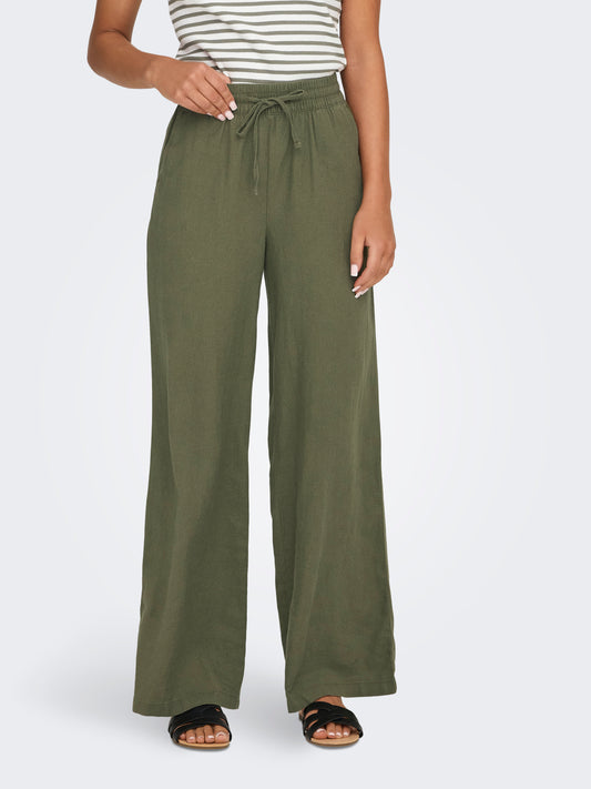 JDYSAY HW LINEN WIDE PANT WVN NOOS