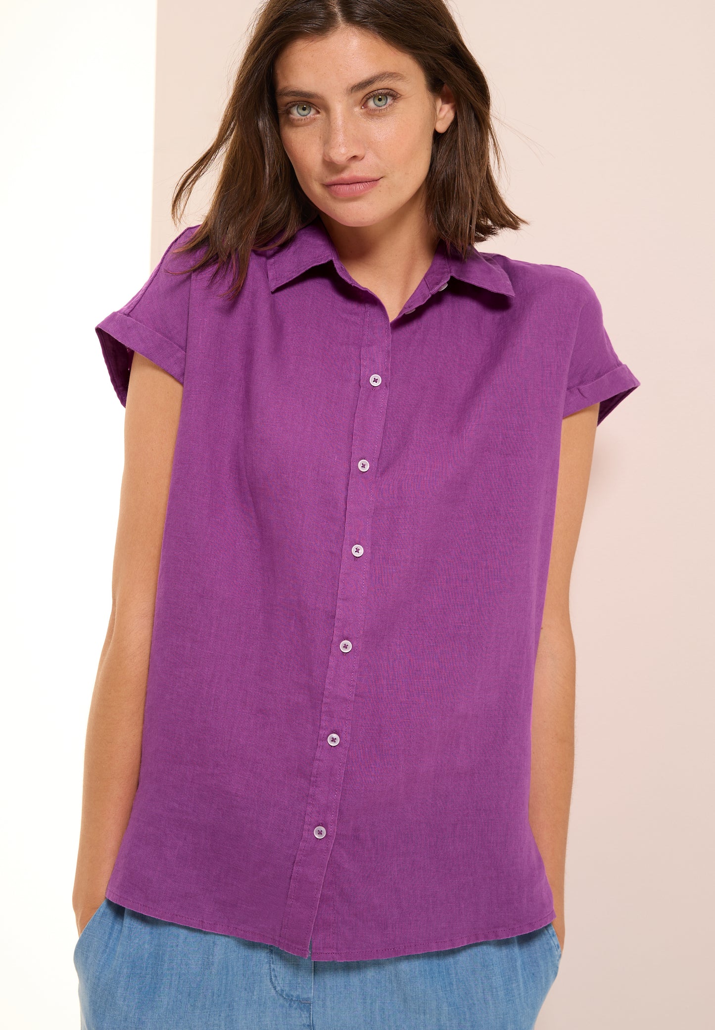 Leinen-Hemdbluse
