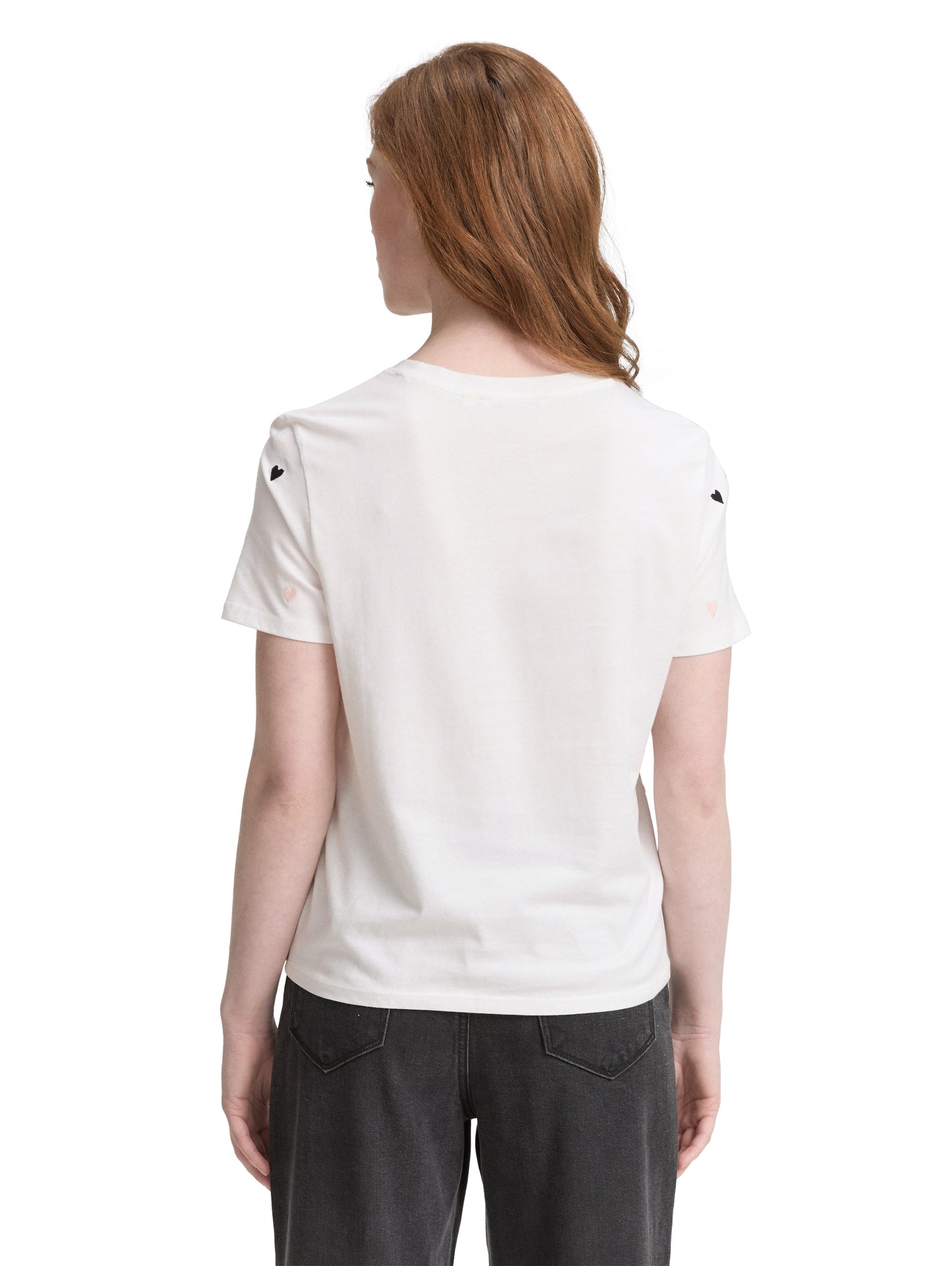 T-Shirt mit Herz-Stickerei
