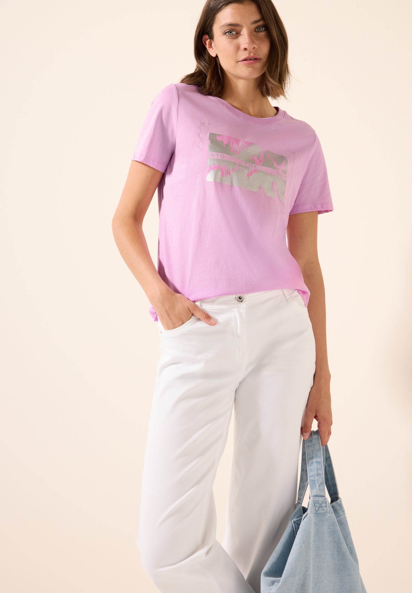 T-Shirt mit Folienprint