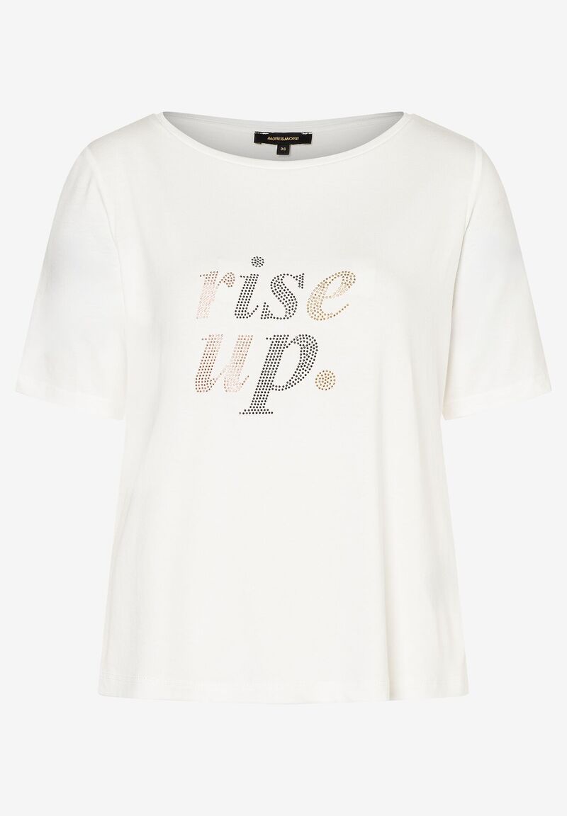 T-Shirt mit Steinchen-Schrift  Sommer-Kollektion