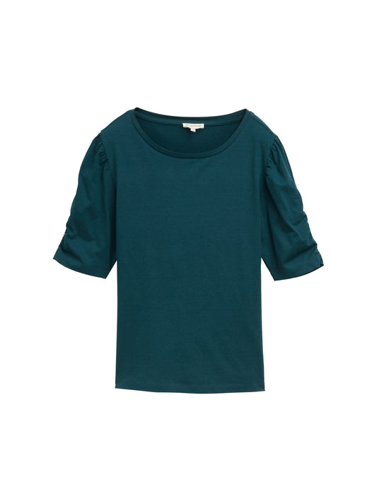 T-Shirt mit Raffärmeln