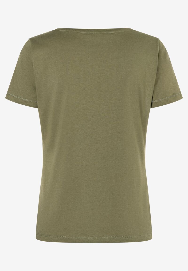 T-Shirt mit Steinchen-Schrift  tundra olive  Sommer-Kollektion
