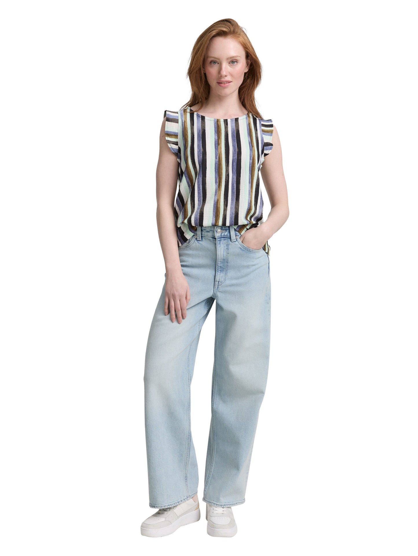 Loose Fit Top mit Volantärmeln