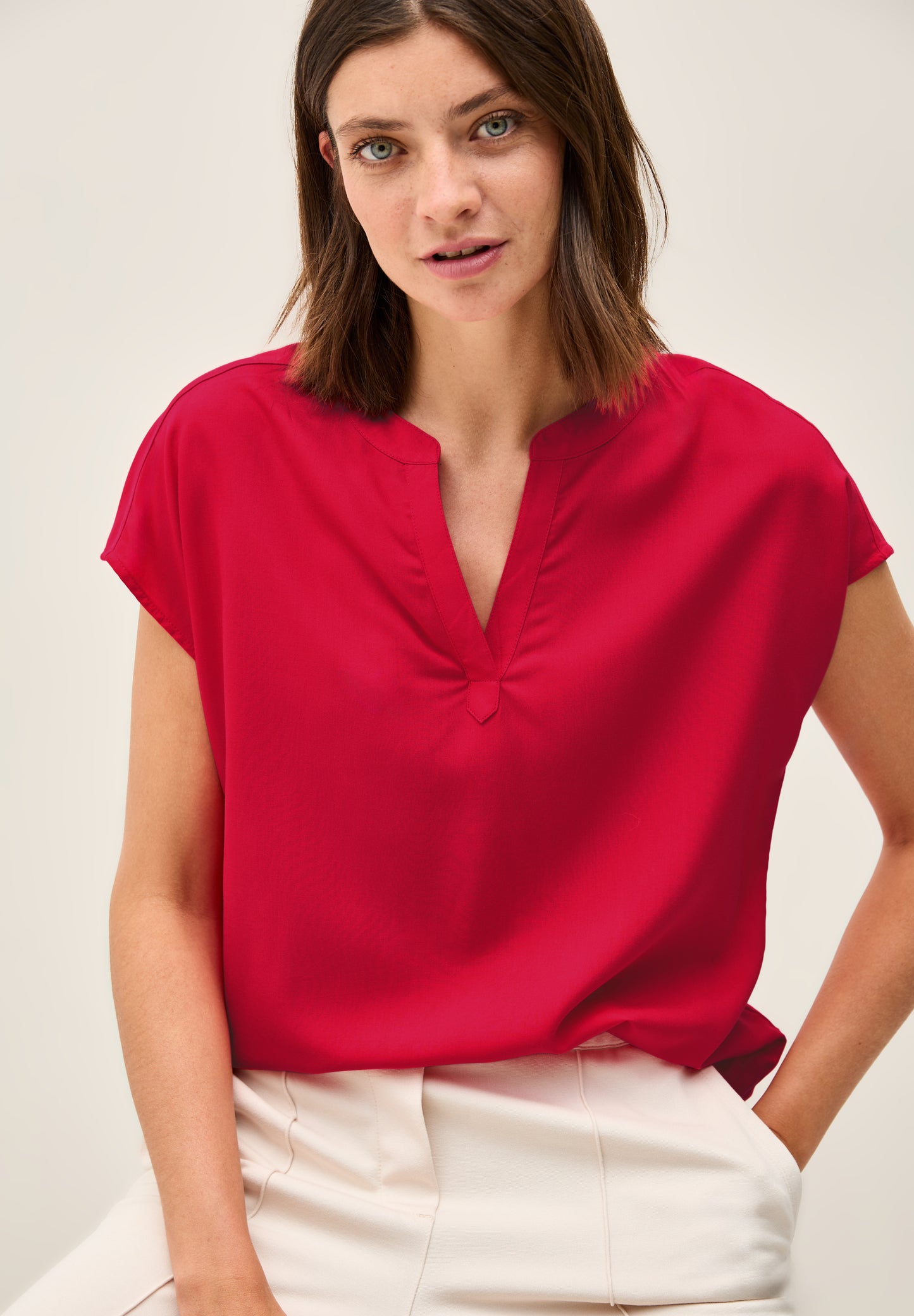 Blusenshirt in Unifarbe