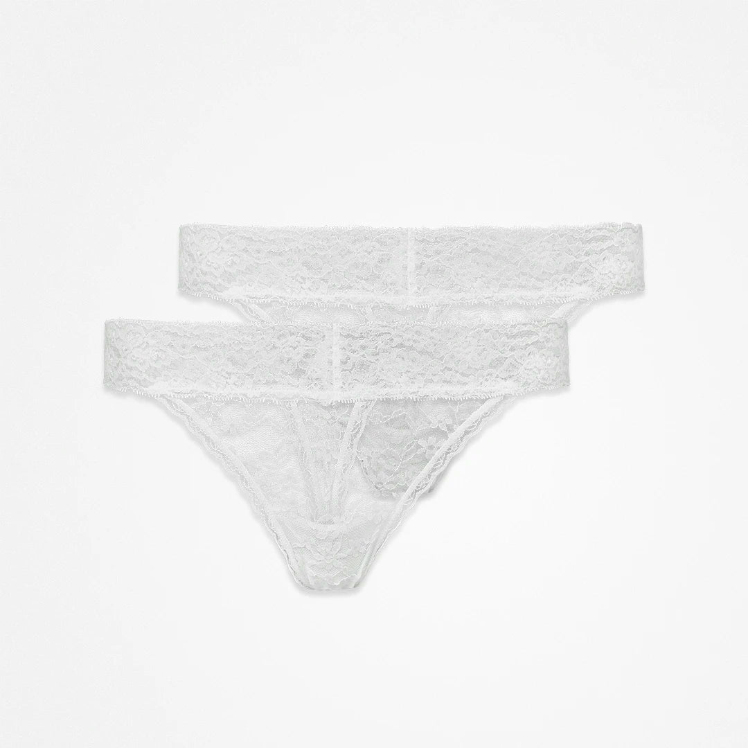 Thong Lace Full Lace Women, 2pcs, White