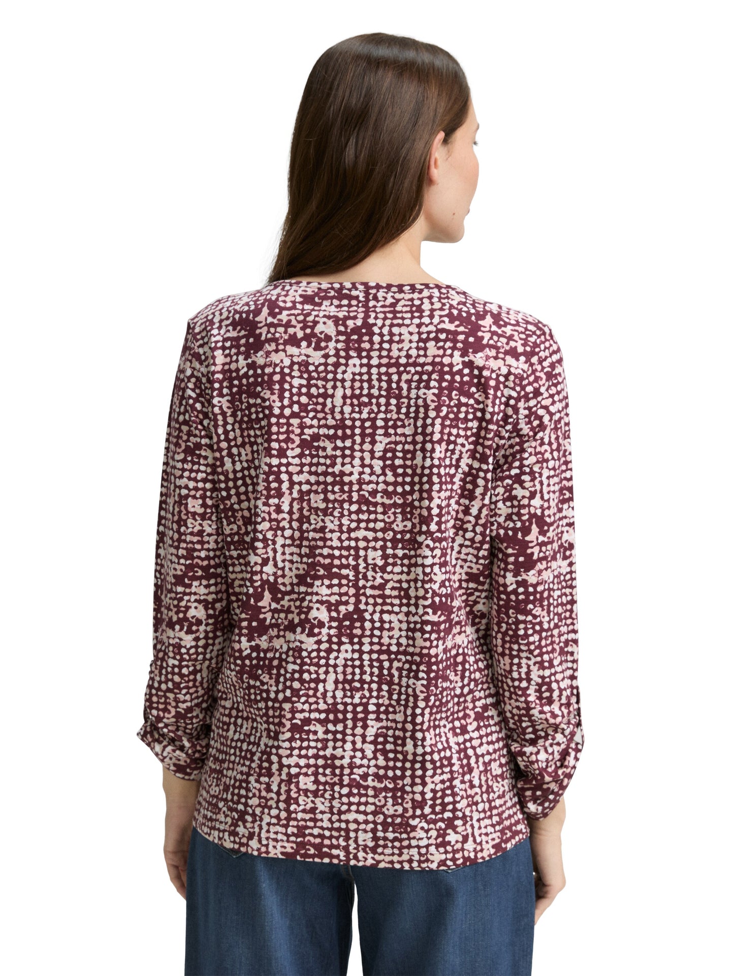 Henley Blusenshirt mit Muster