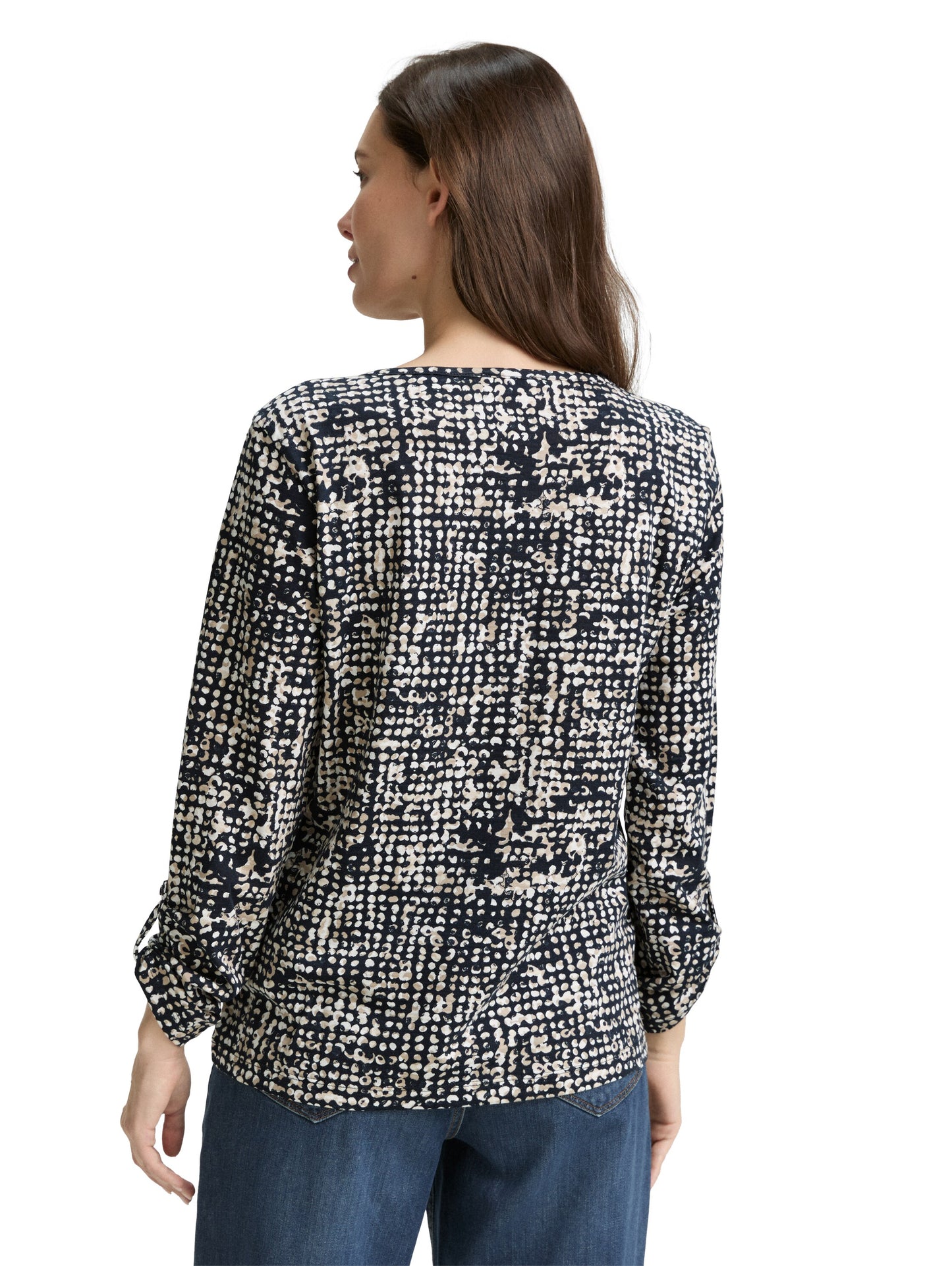 Henley Blusenshirt mit Muster