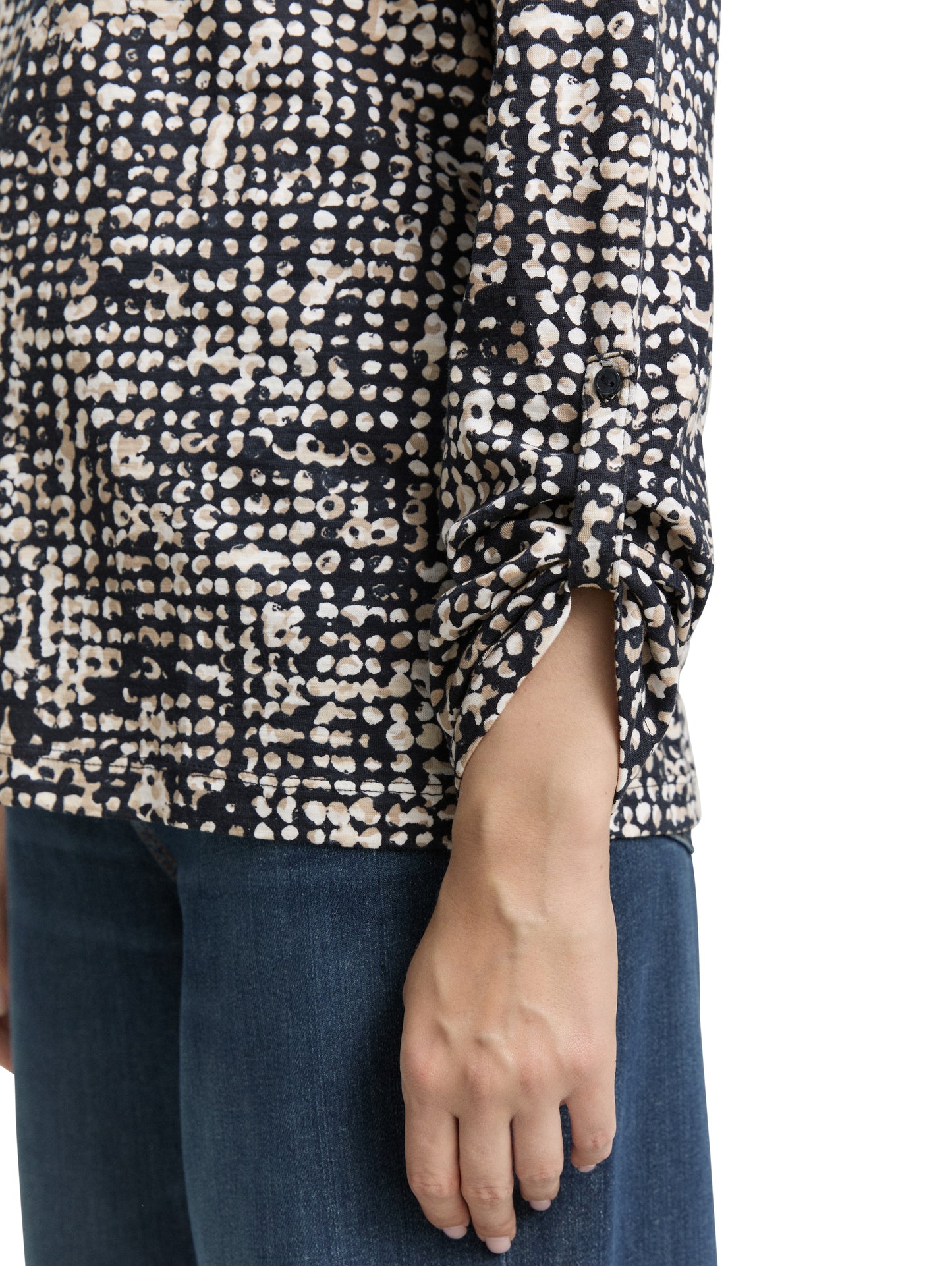 Henley Blusenshirt mit Muster