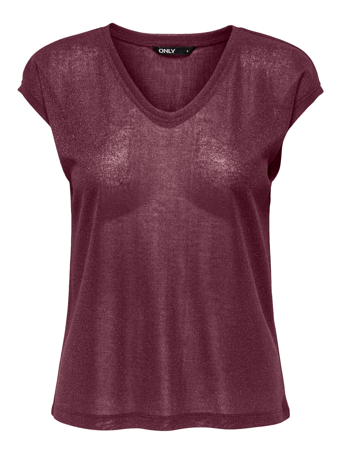 ONLSILVERY S/S V NECK LUREX TOP JRS NOOS