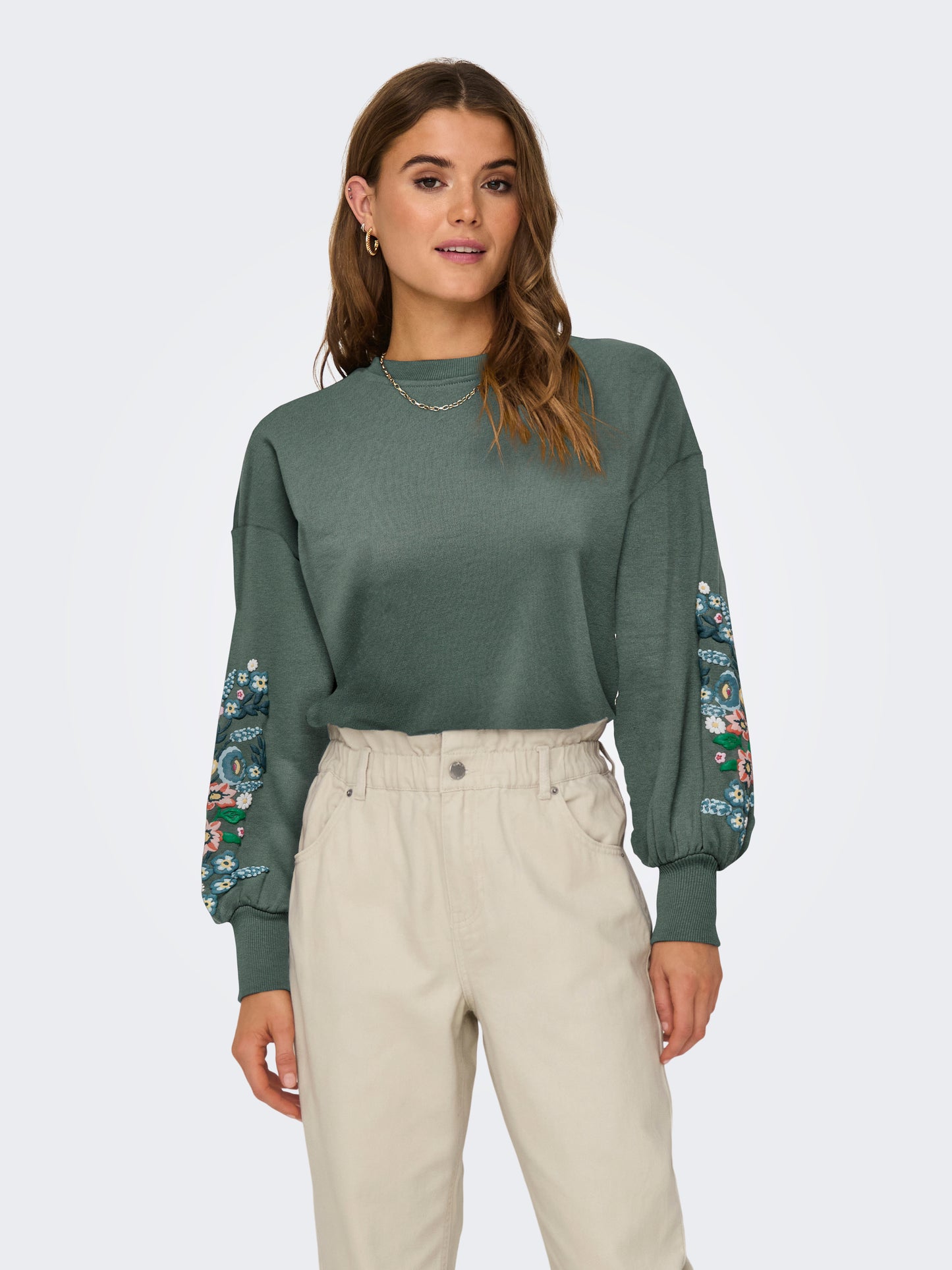 ONLBROOKE L/S O-NECK FLOWER SWT NOOS