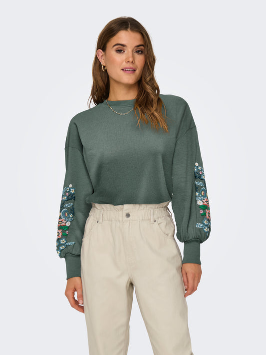 ONLBROOKE L/S O-NECK FLOWER SWT NOOS
