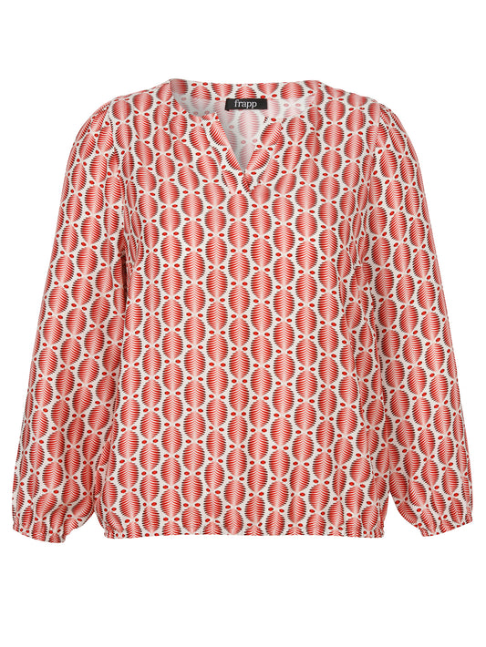 Bluse V-Ausschnitt 1/1 Arm Druck