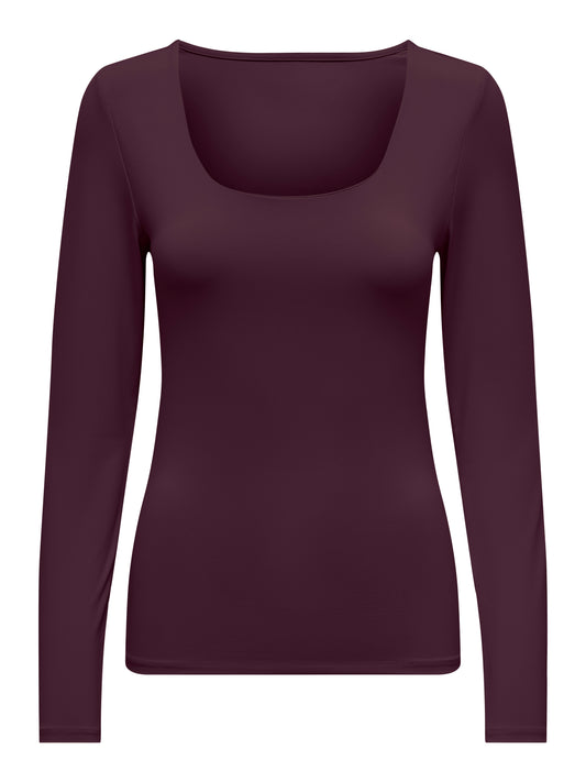 ONLEA L/S 2-WAY DEEP NECK TOP JRS NOOS