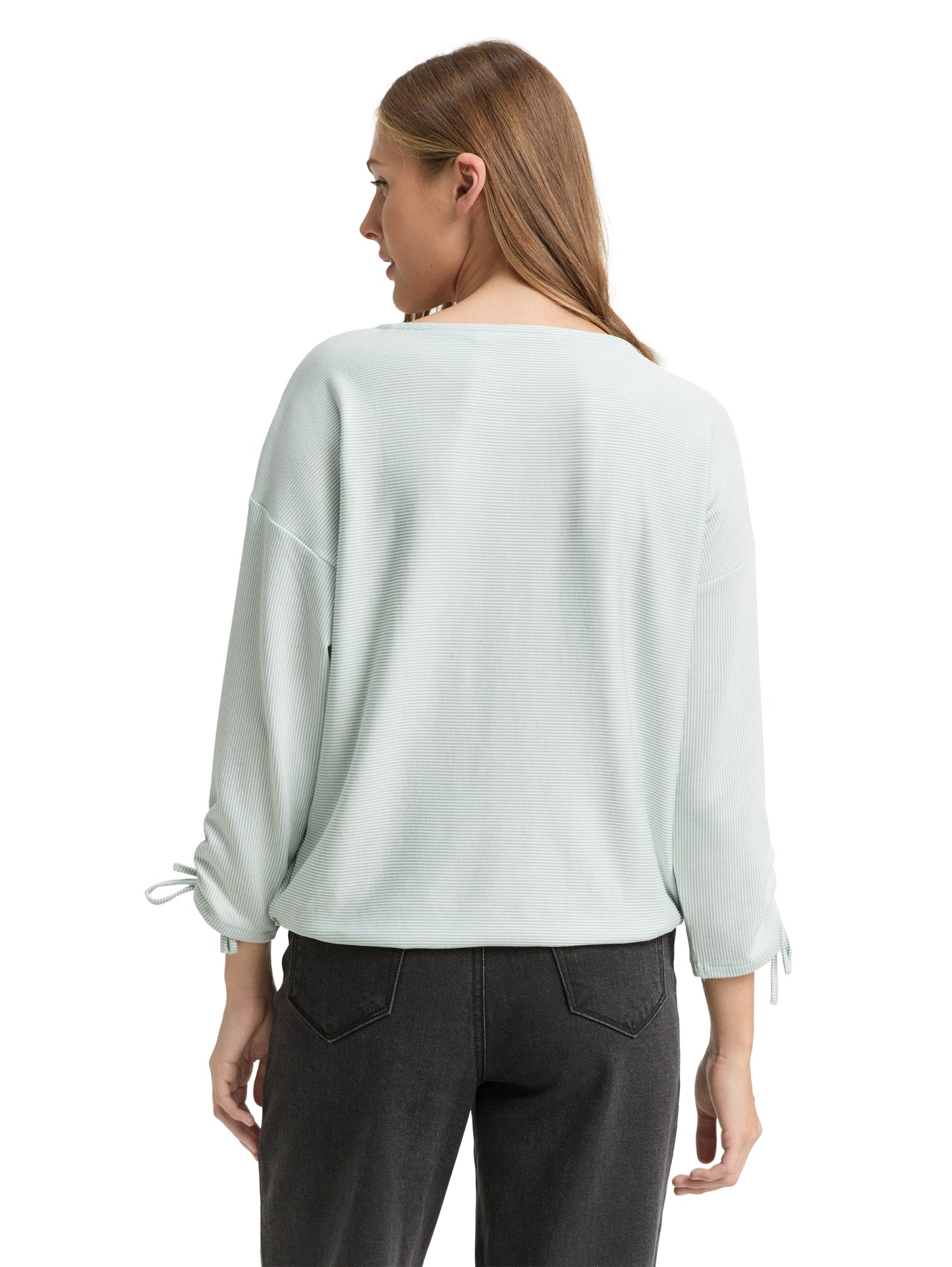 Loose Fit Langarmshirt mit Raffärmeln