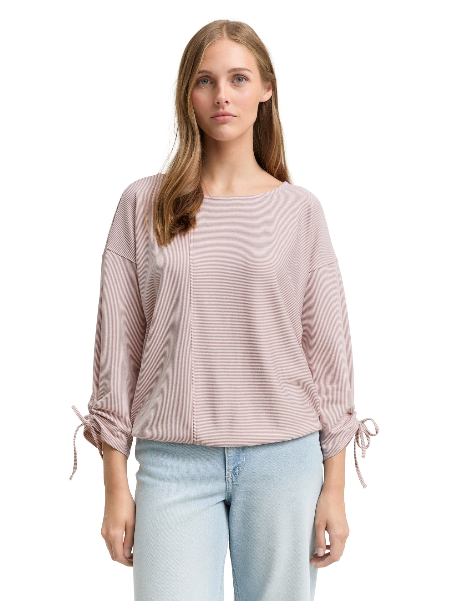 Loose Fit Langarmshirt mit Raffärmeln