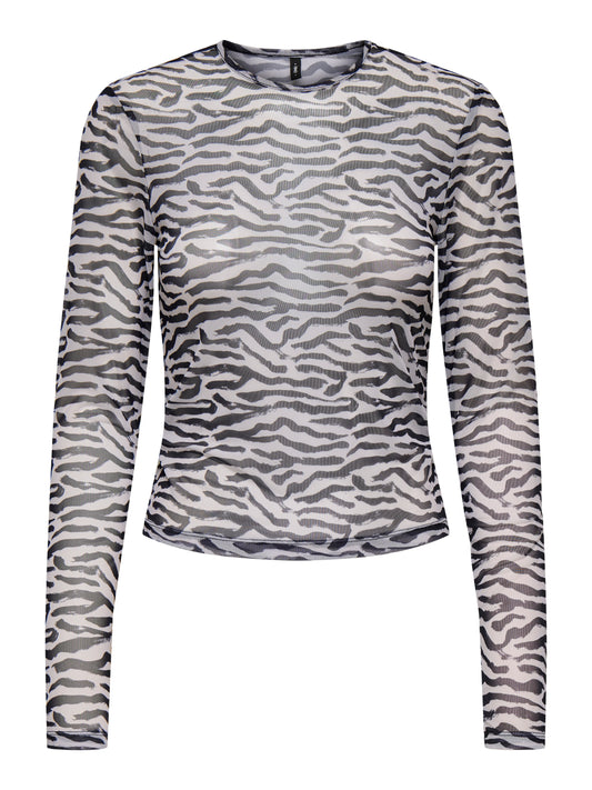 ONLELVA L/S O-NECK MESH TOP BOX JRS
