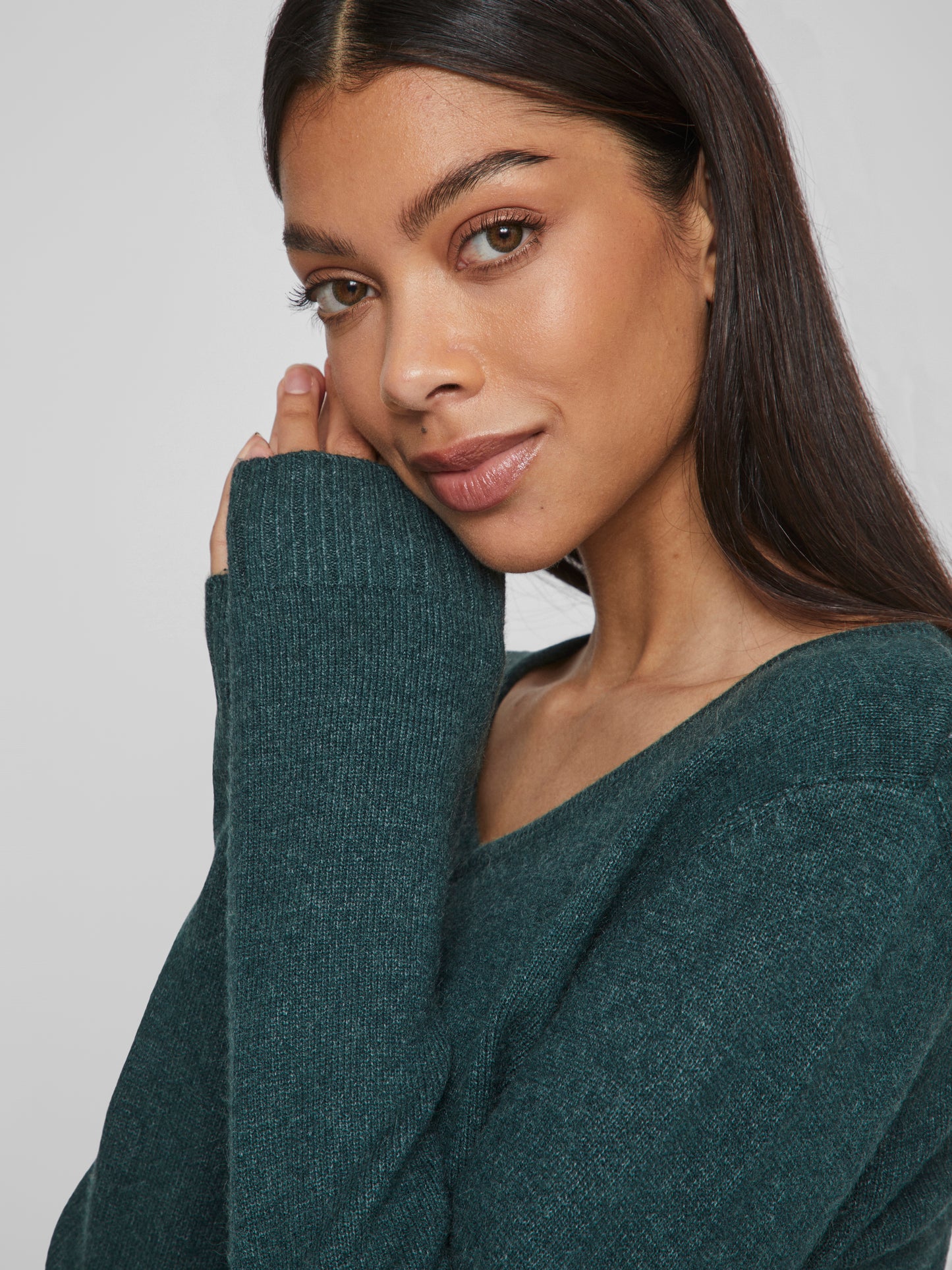 VIRIL V-NECK L/S  KNIT TOP - NOOS