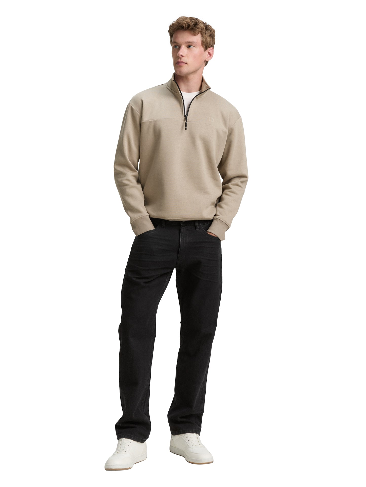 Troyer Sweatshirt mit Logo-Print