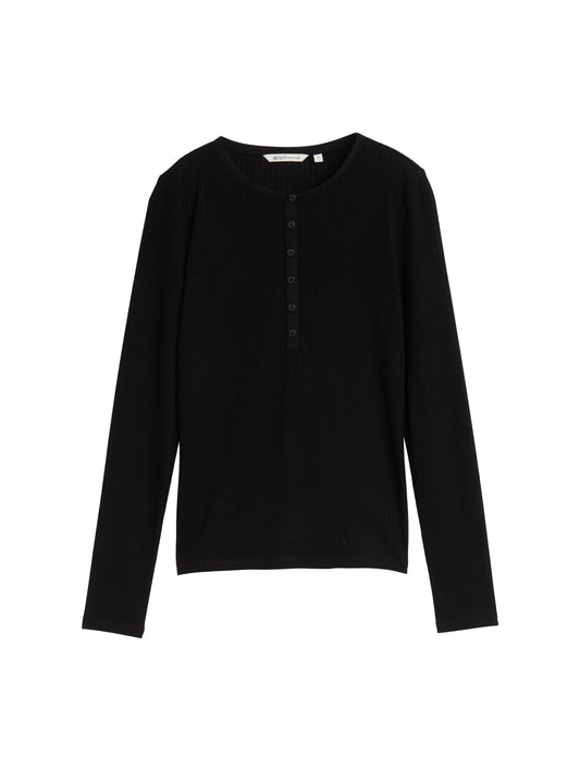 Ripp Henley Langarmshirt