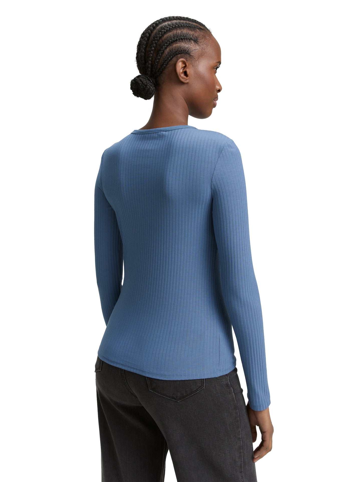Ripp Henley Langarmshirt