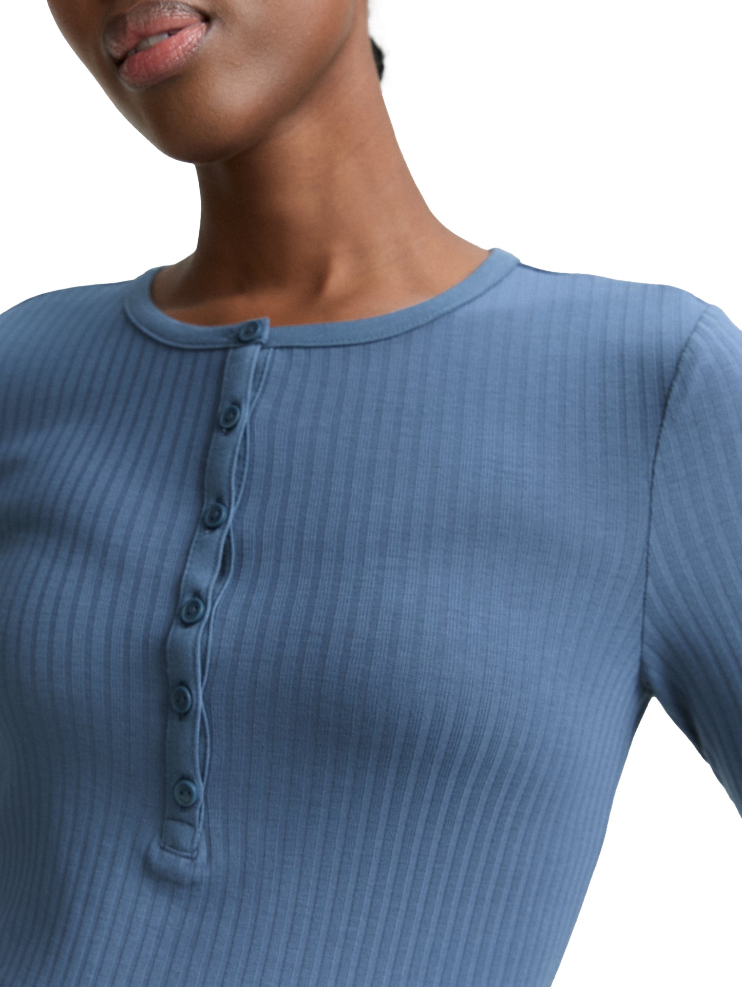 Ripp Henley Langarmshirt