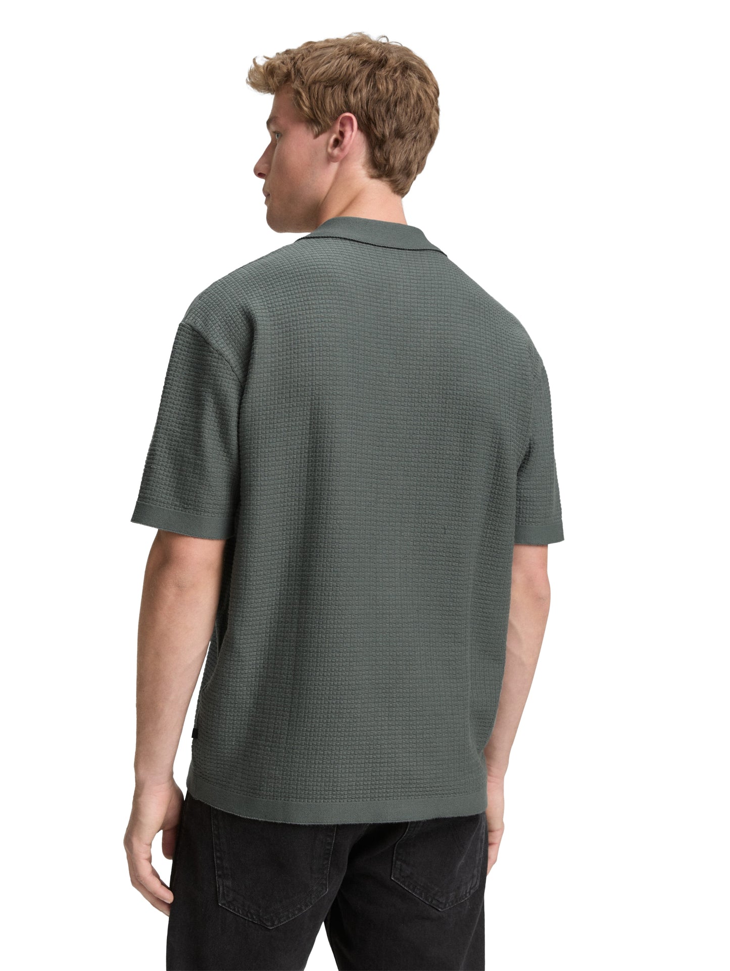 Strick-Poloshirt mit kurzen Ärmeln