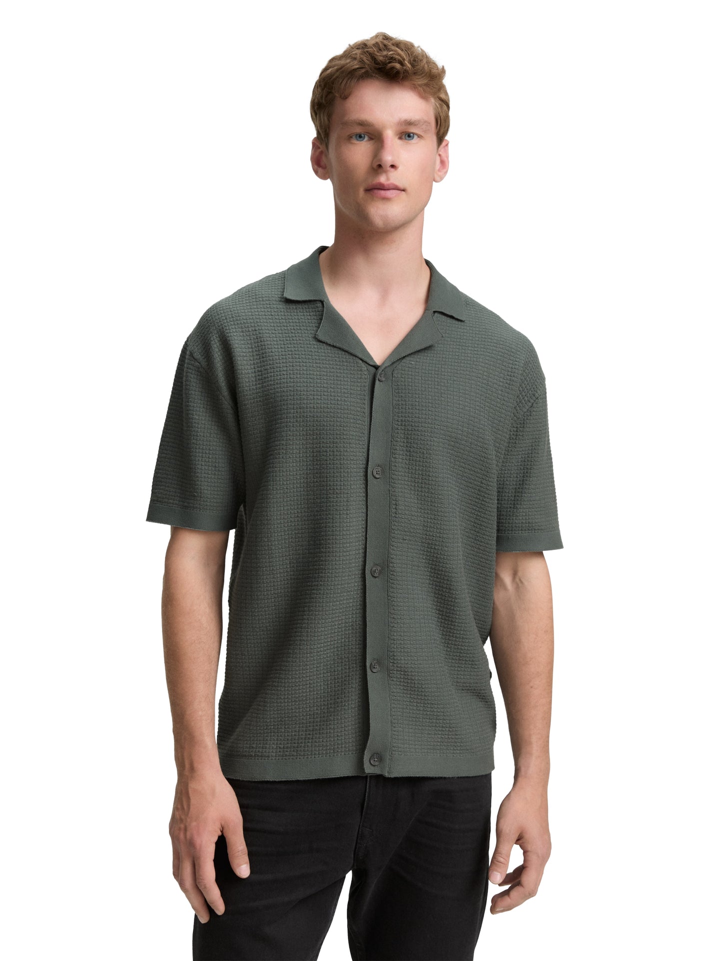 Strick-Poloshirt mit kurzen Ärmeln