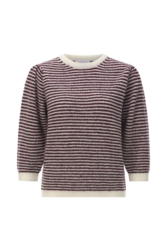 Striped Crew Puff Sleeves