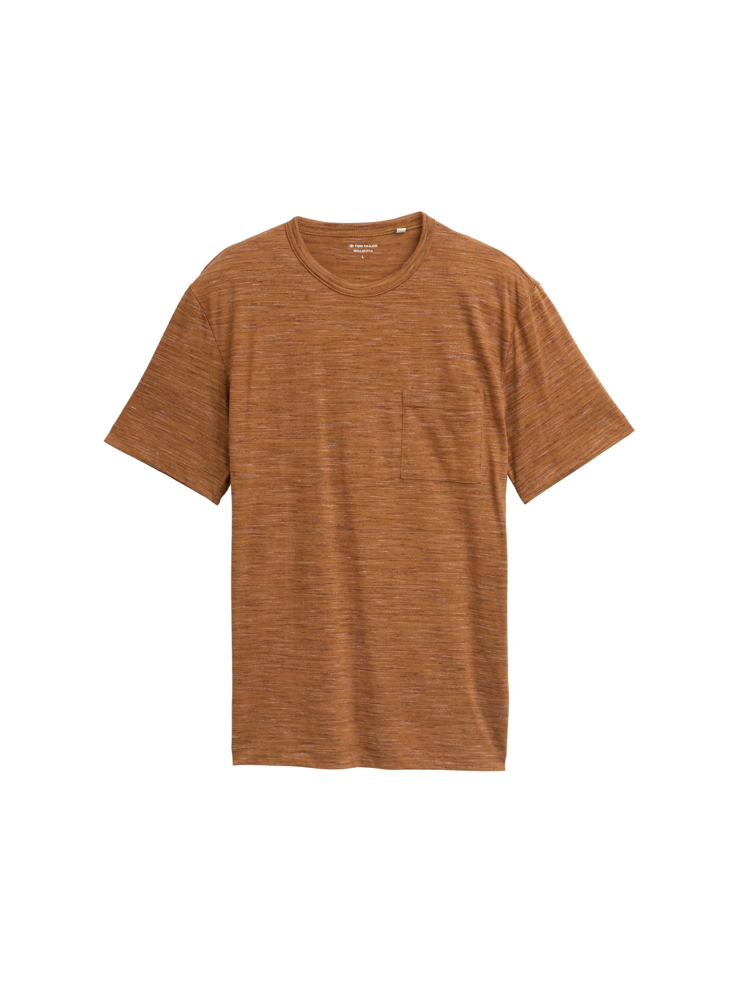 T-Shirt in Melange-Optik mit Brusttasche