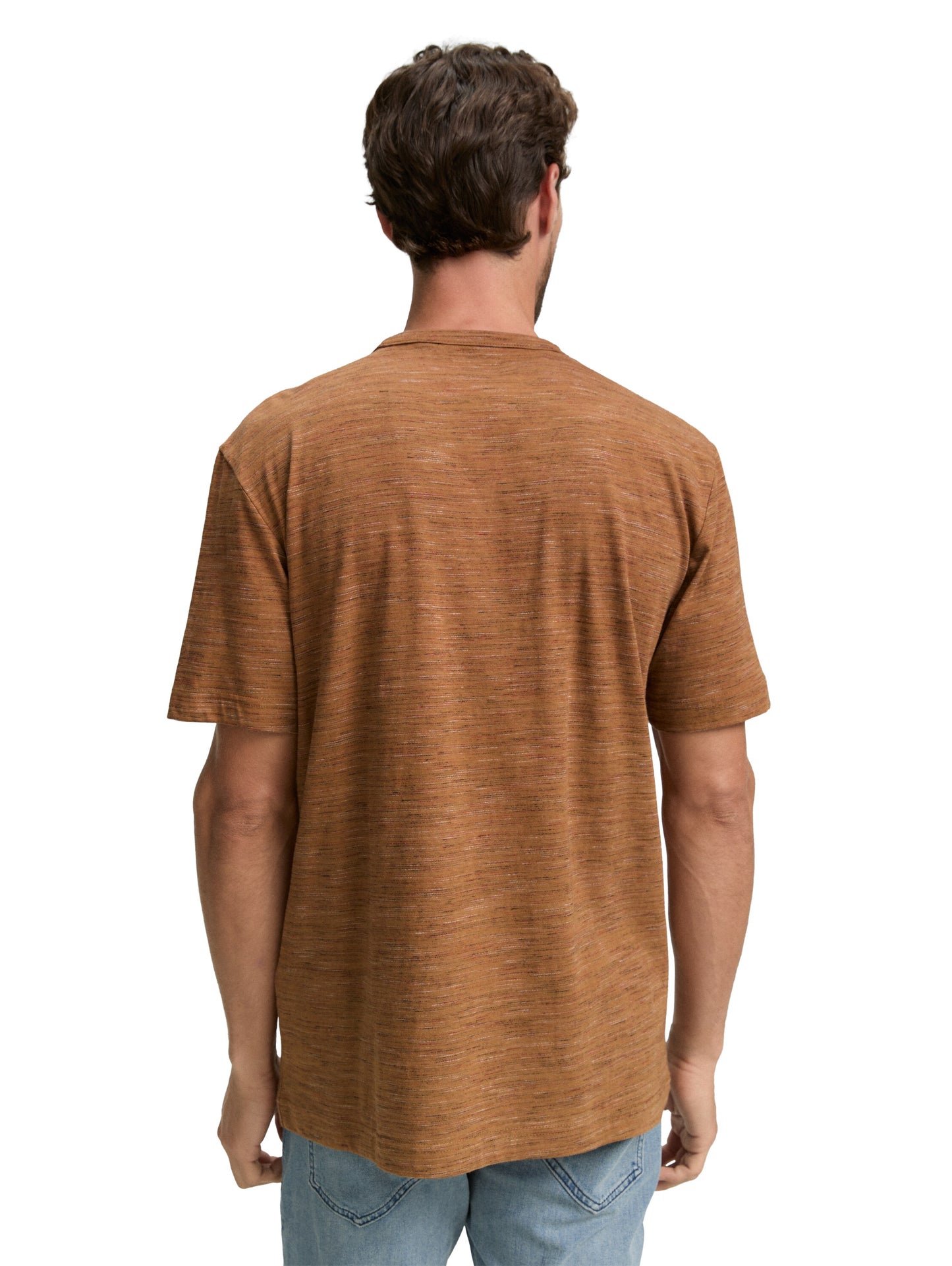 T-Shirt in Melange-Optik mit Brusttasche