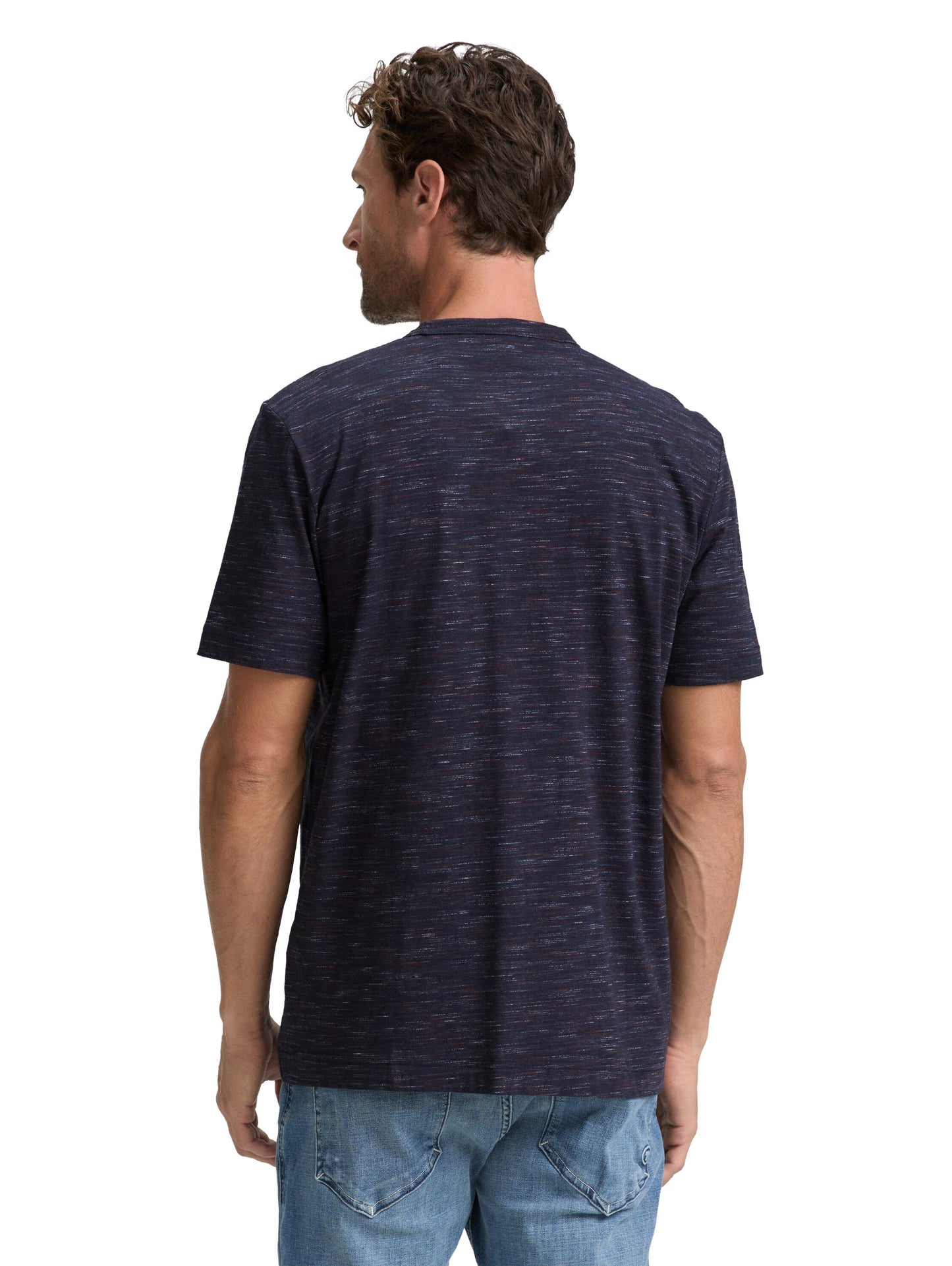 T-Shirt in Melange-Optik mit Brusttasche