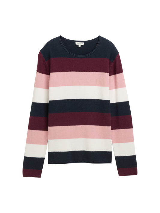 Knit structured striped