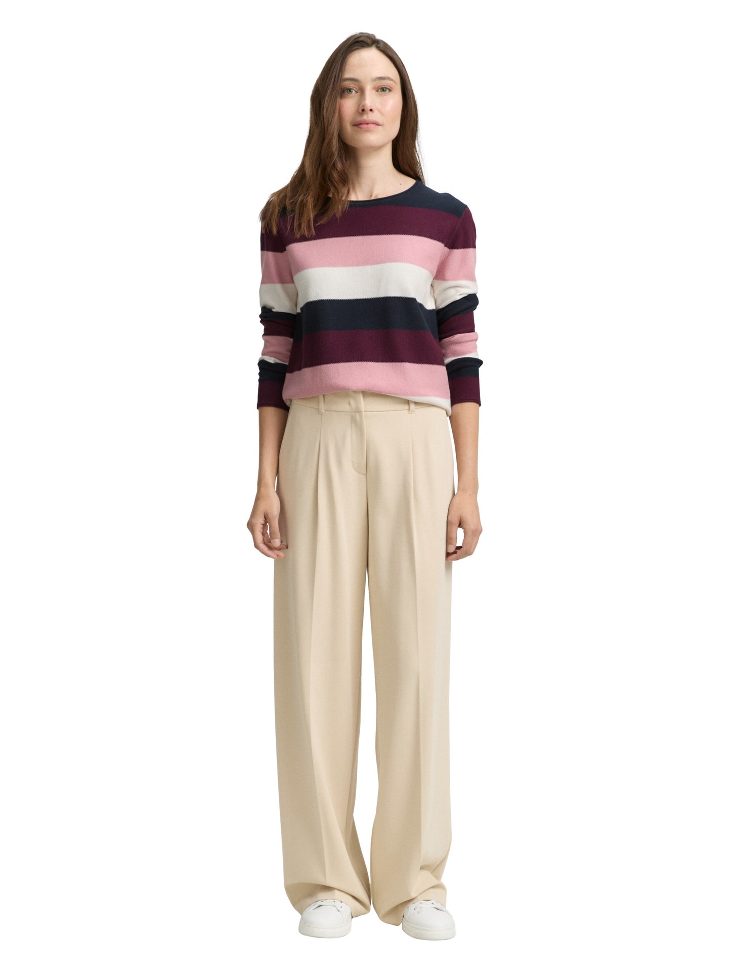 Knit structured striped
