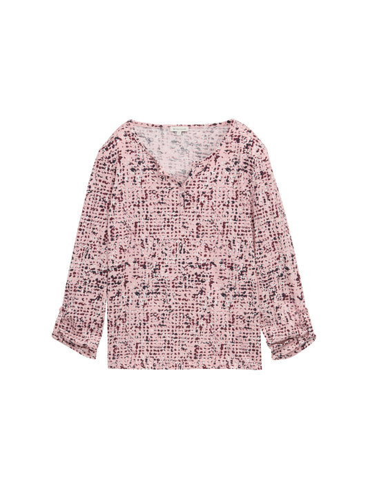 Henley Blusenshirt mit Muster