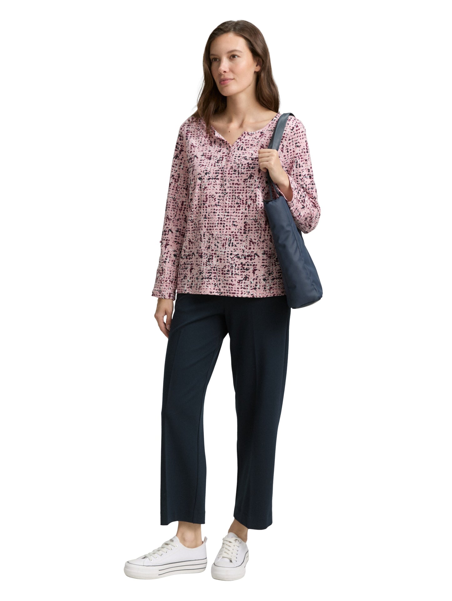Henley Blusenshirt mit Muster