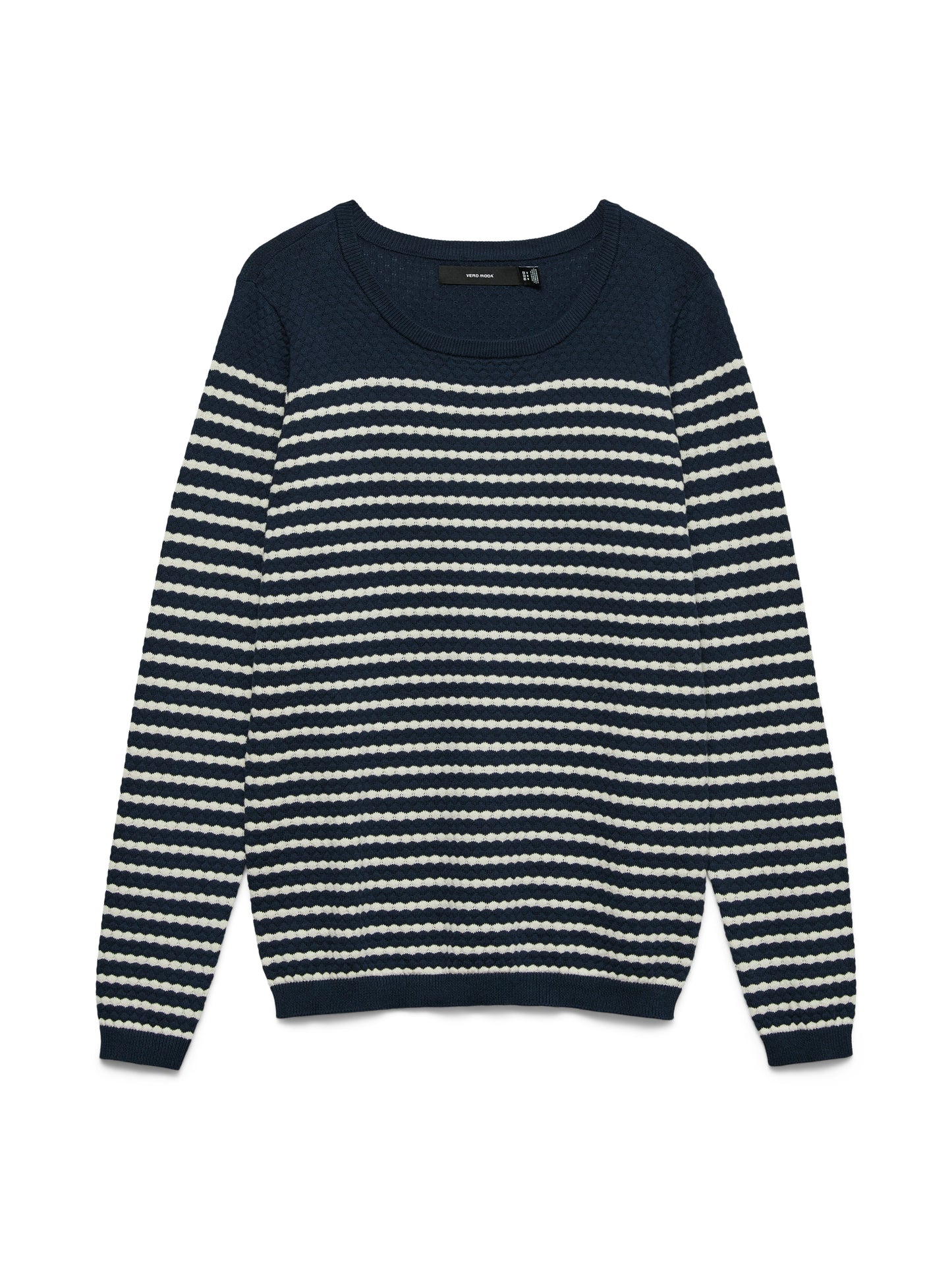 VMCARE STRUCTURE LS O-NECK BLOU NOOS