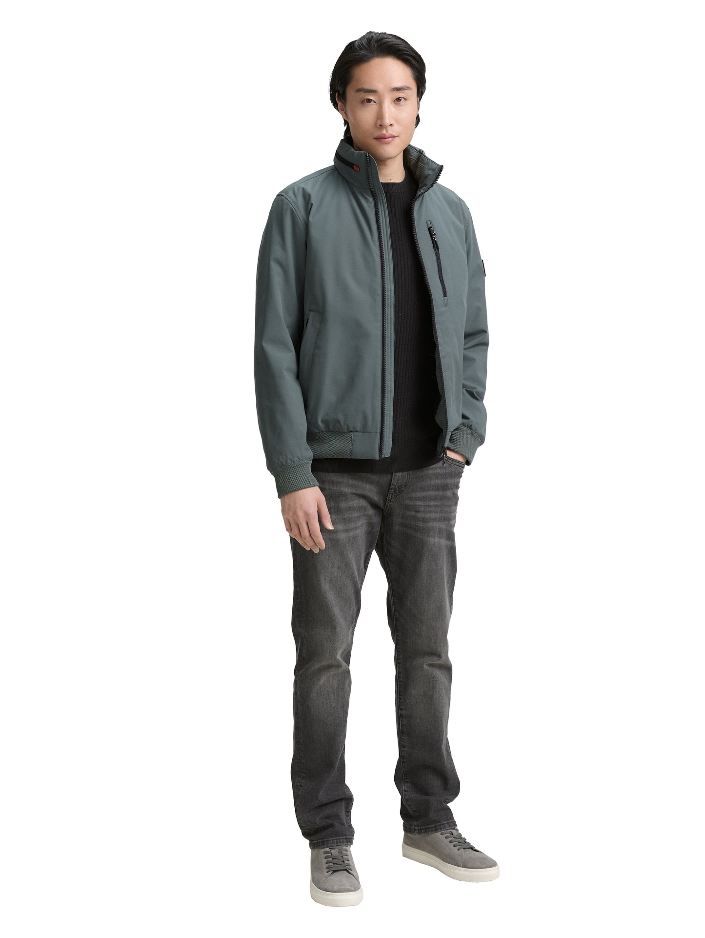 Blouson Jacke mit verstaubarer Kapuze