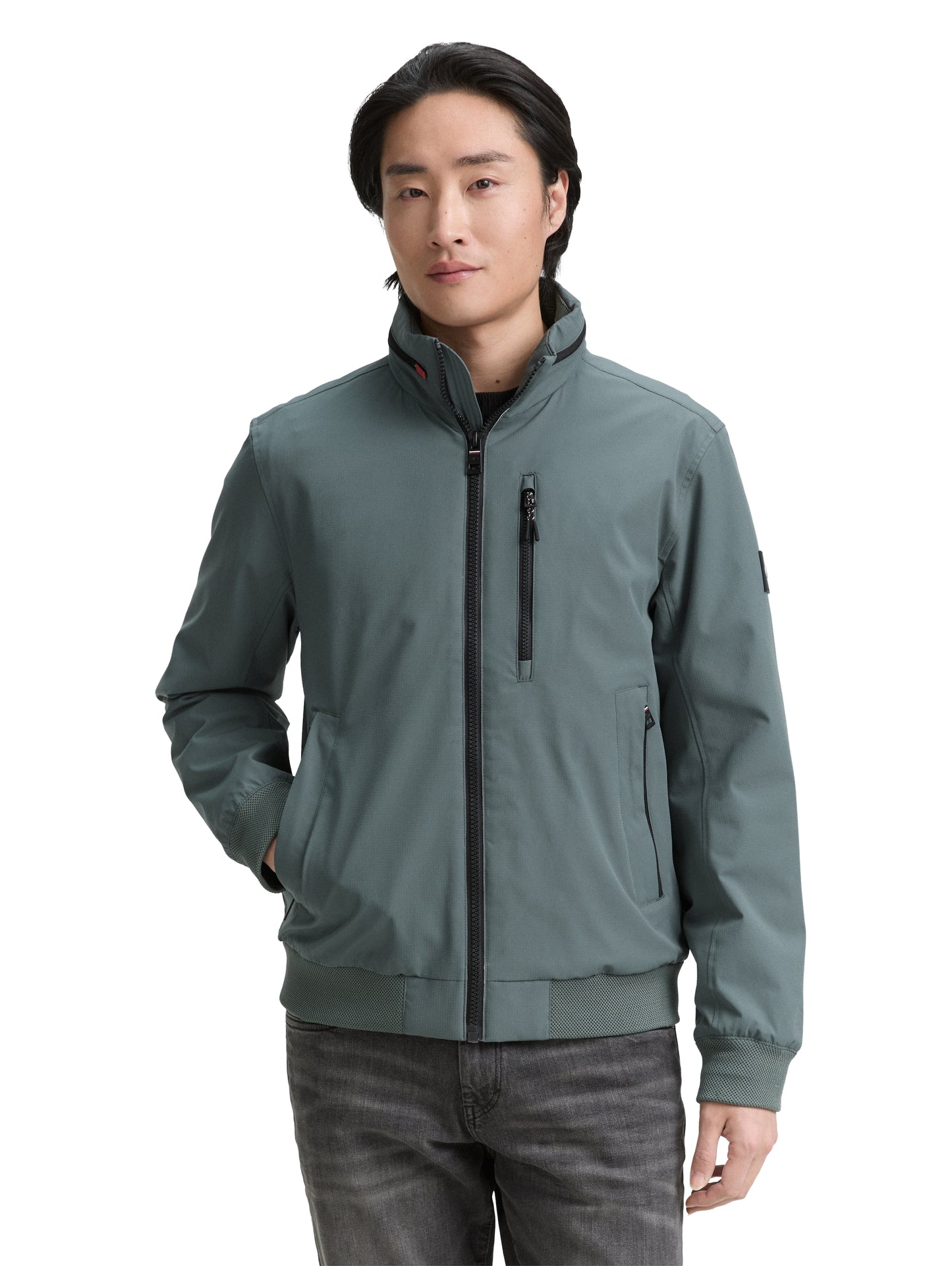 Blouson Jacke mit verstaubarer Kapuze