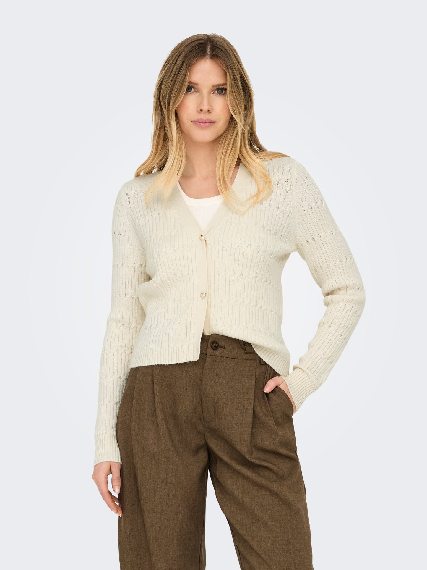 ONLKATIA LS CABLE V-NECK CARDI KNT NOOS