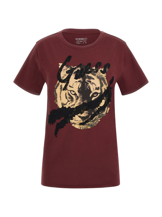 SS GUESS TIGER LACE EASY TEE