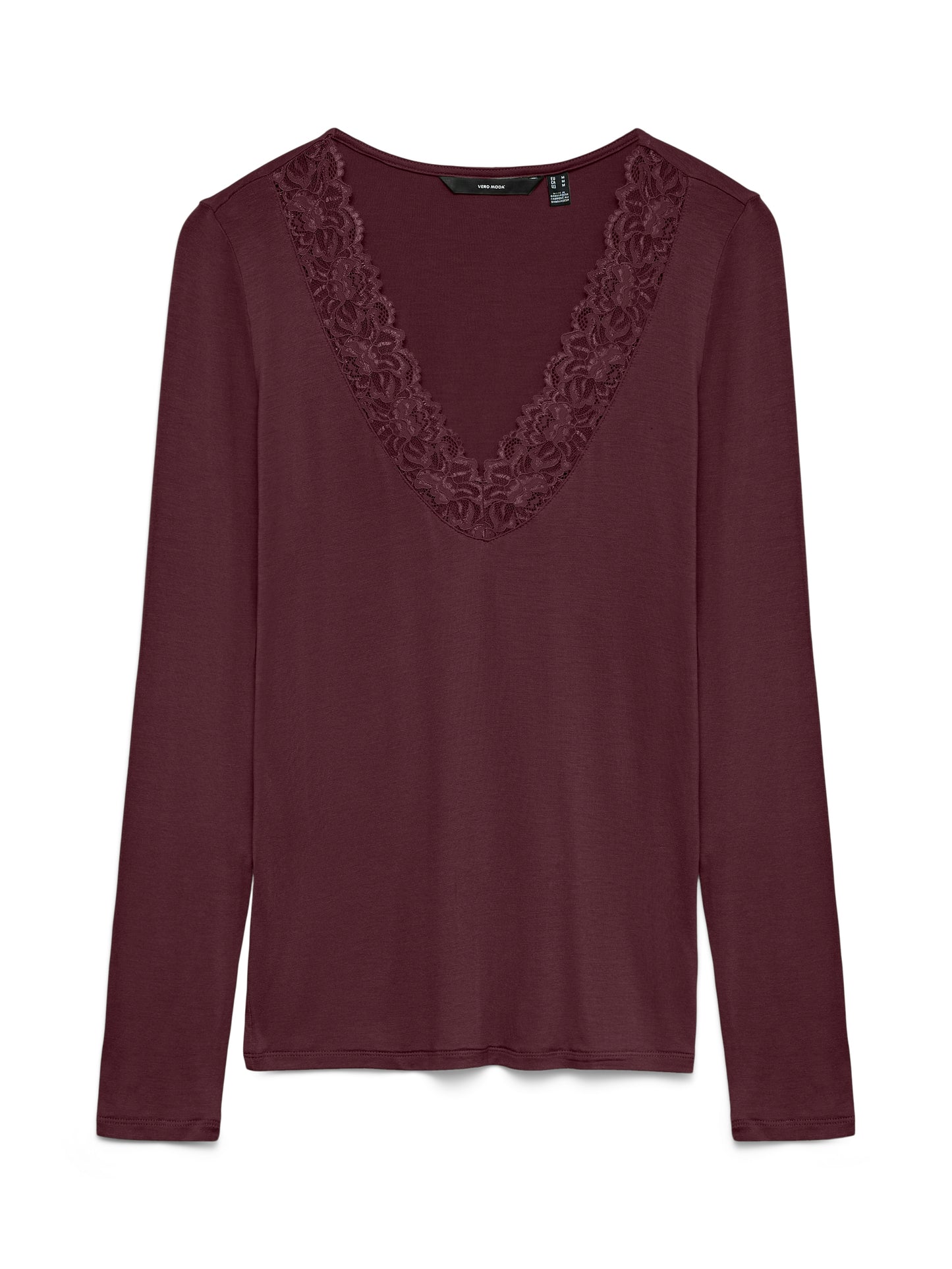 VMROSA LS V-NECK LACE TOP GA JRS NOOS