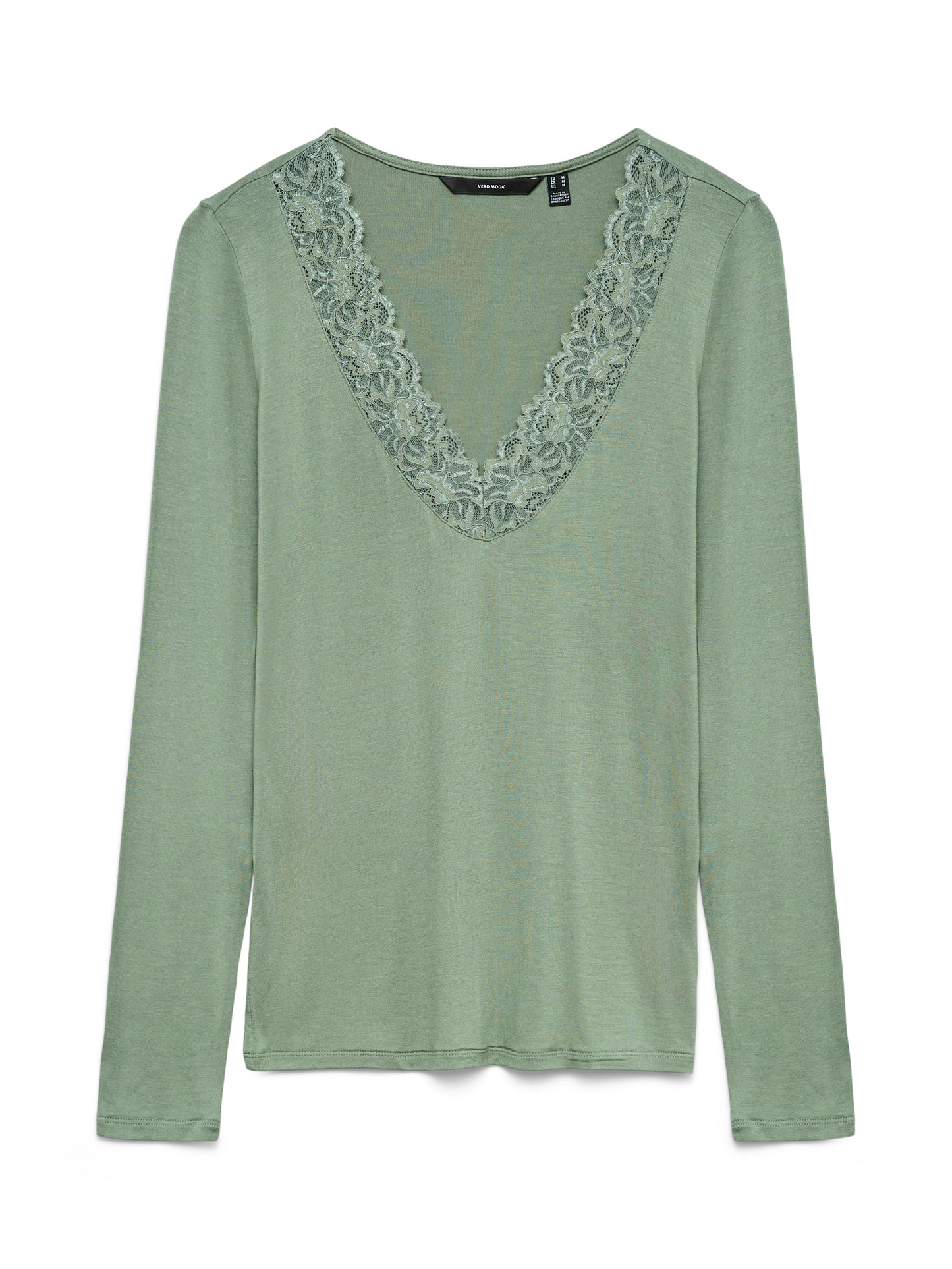 VMROSA LS V-NECK LACE TOP GA JRS NOOS