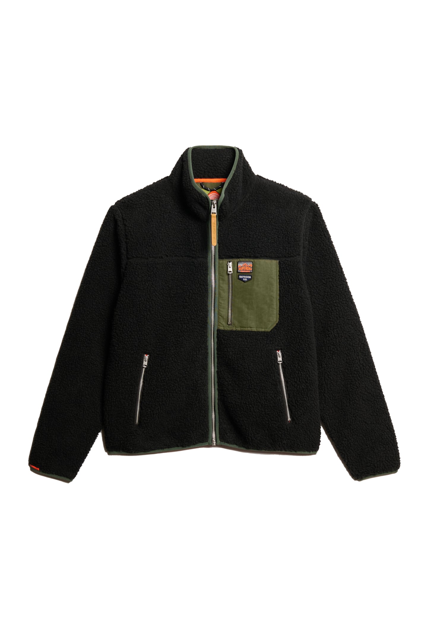 Vintage Retro Fleecejacke mit durchgehendem Reißverschluss