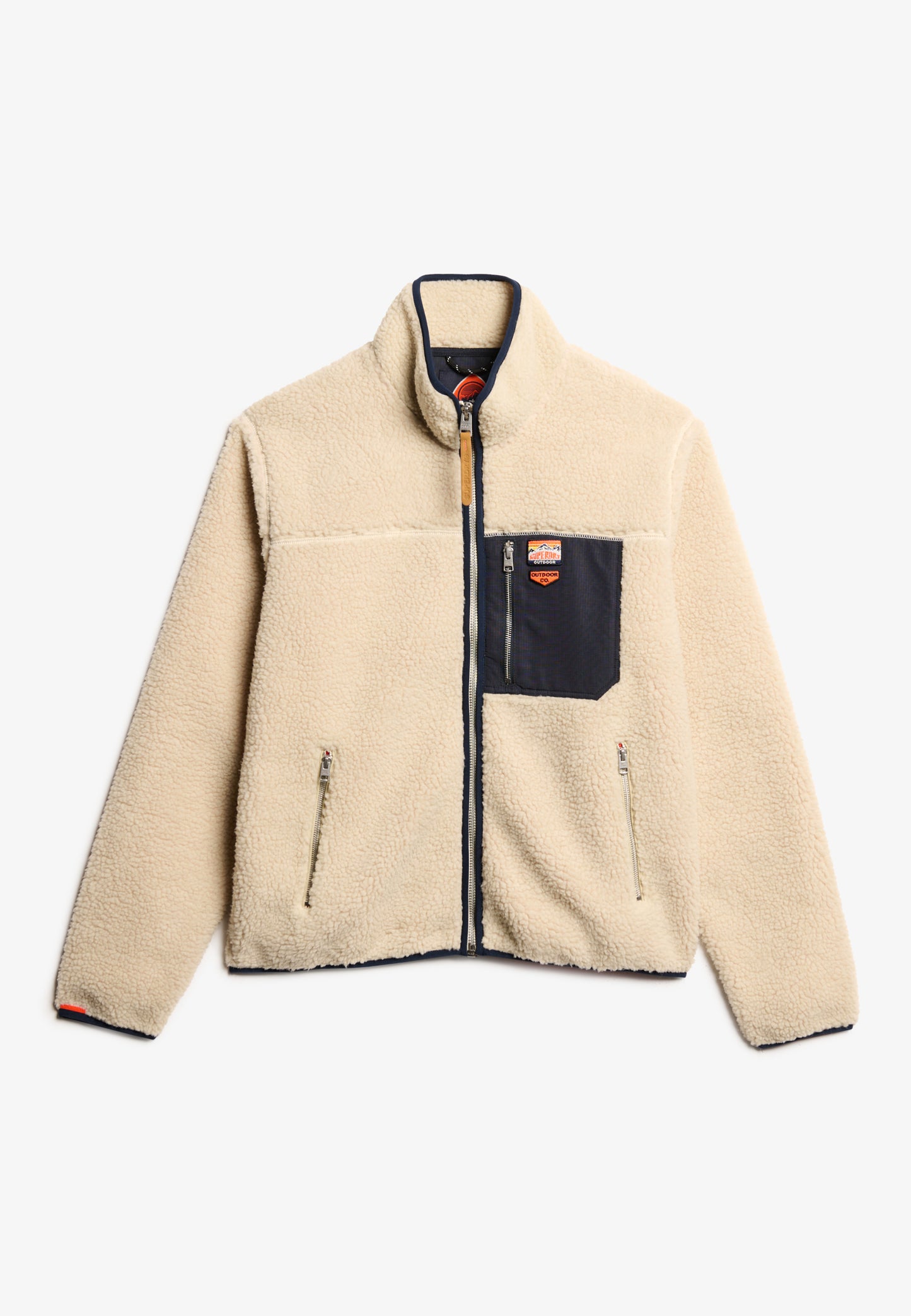 Vintage Retro Fleecejacke mit durchgehendem Reißverschluss