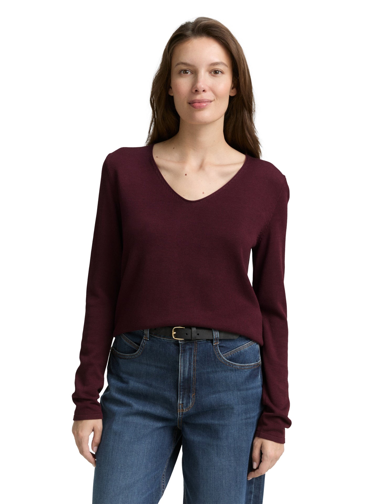 Strickpullover mit V-Ausschnitt