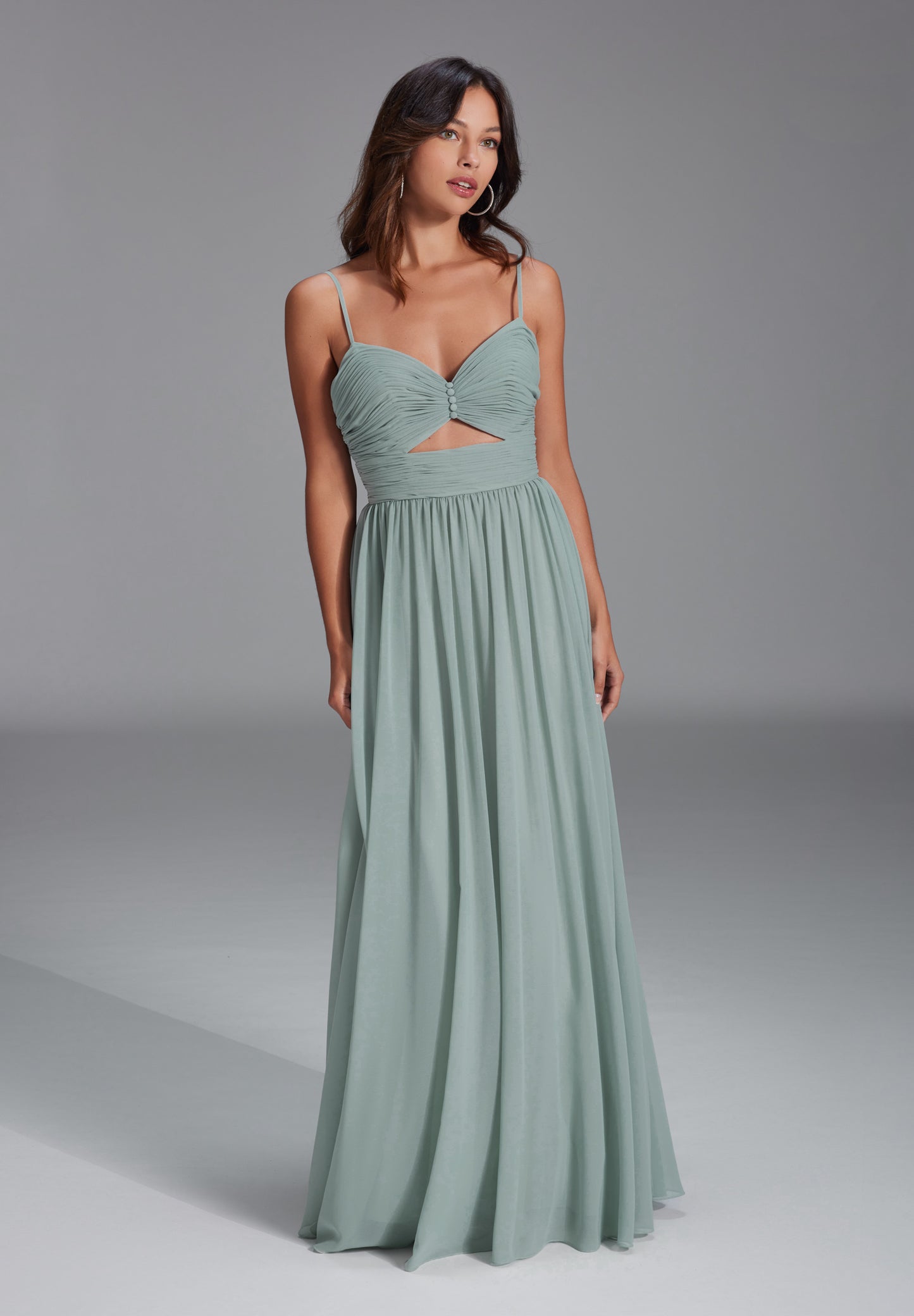 Chiffonkleid mit Cut-Out Detail und feiner Raffung