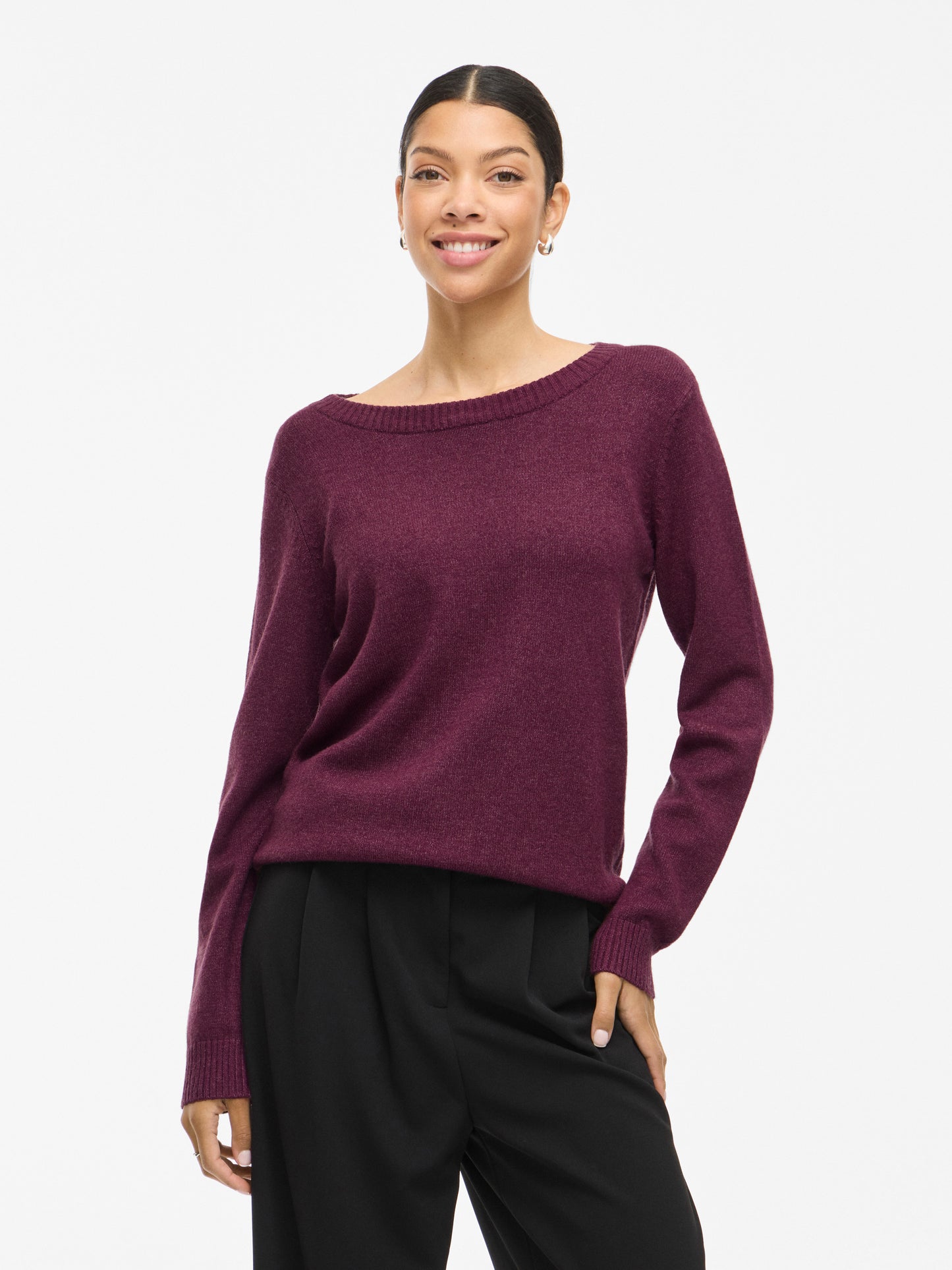 VIRIL O-NECK L/S  KNIT TOP - NOOS